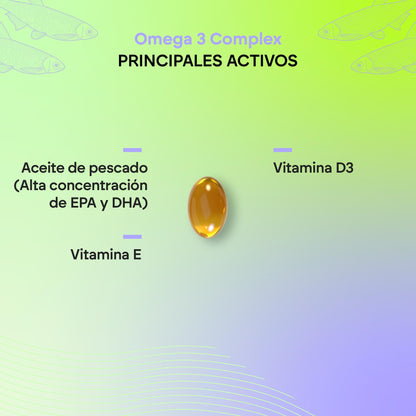 Omega 3 Cápsulas 2000mg - EPA y DHA 1257mg - Vit D y E - Aceite de Pescado - 60 Softgels Fish Oil Omega 3 Nutralie