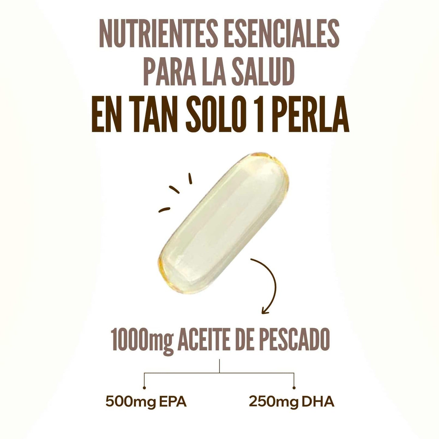 HSN Premium Omega 3 IFOS 5 Estrellas 120 Perlas | 1000mg Aceite de Pescado en Triglicéridos | 750mg Omega-3 (500mg EPA + 250mg DHA) Alta Concentración | No-GMO Sin Gluten