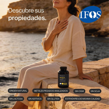 Omega 3 IFOS - 2000 mg (EPA 700 mg + DHA 500 mg) por dosis diaria (2 cápsulas blandas) - Mantiene niveles normales de triglicéridos - Con Vitamina E Natural con acción antioxidante - Zenement