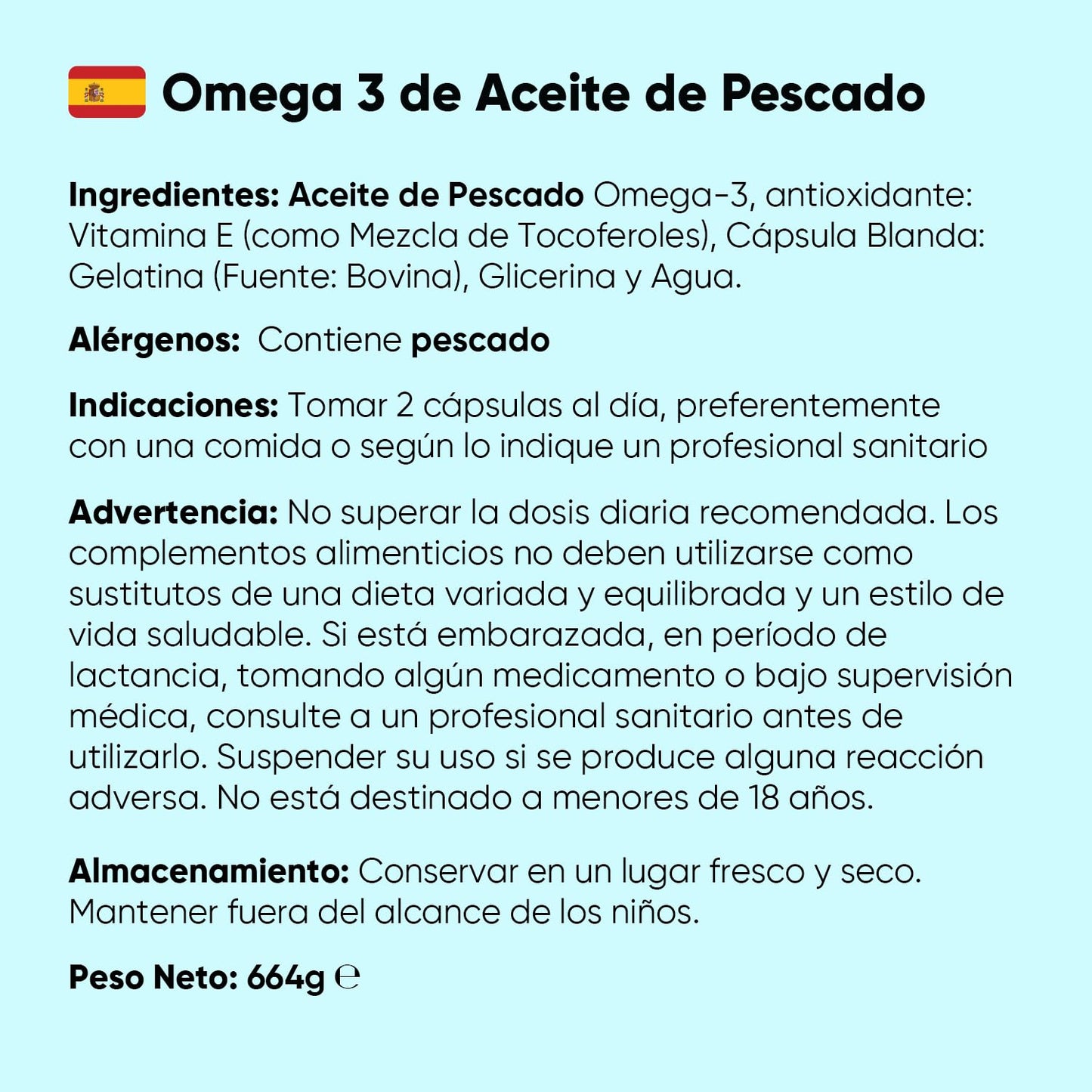 Omega 3 2000mg - 240 Perlas de Aceite de Pescado (660mg EPA + 440mg DHA) - Ácidos Grasos de Omega 3 para 4 Meses, Sin OGM