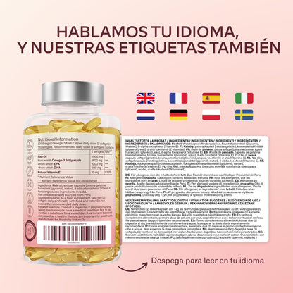 Aavalabs Omega 3 2000mg por dosis diaria (2 cápsulas) - 1000mg de EPA + 500mg de DHA por dosis diaria - Ácidos Grasos de Alta Potencia - Destilado Molecularmente - 120 Cápsulas - 60 días de suministro