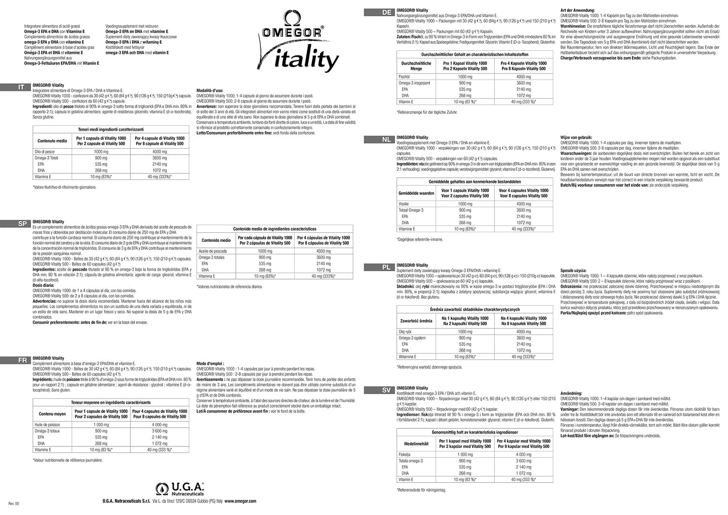 Omega 3 EPA y DHA IFOS Certificado 90 Cápsulas - OMEGOR Vitality 1000 Omega-3 Aceite de Pescado Libre de Metales Pesados y Fácil de Digerir